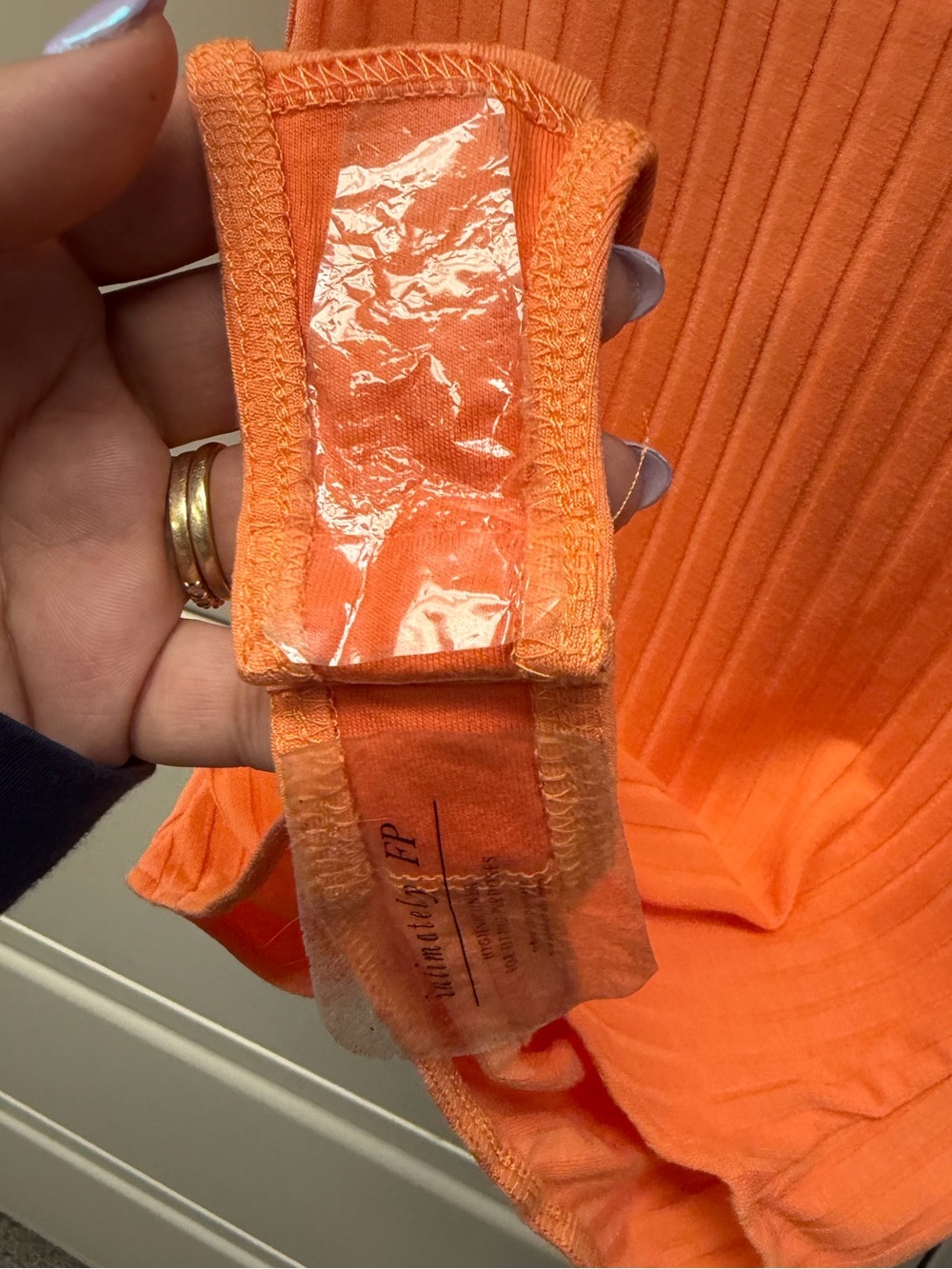 Free People Intimately FP Ribbed Henley Bodysuit Orange Size XS NWT - Picture 5 of 5